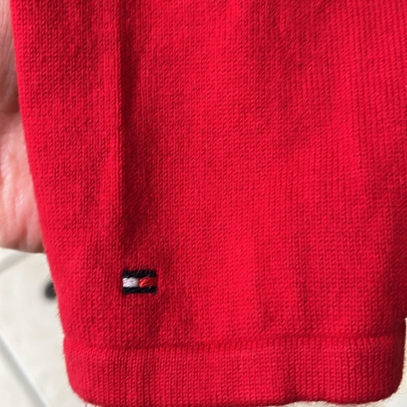 TOMMY HILFIGER Red Navy Blue Striped Sweater Light Weight Long Sleeves 
Size LG - Picture 7 of 9